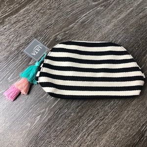 Black & White Striped Tassel Cosmetic Pouch | Ulta